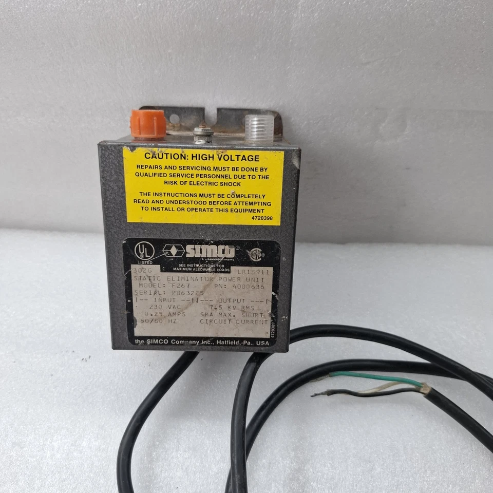 SIMCO F267 PN-4000636 STATIC ELIMINATOR POWER UNIT F267